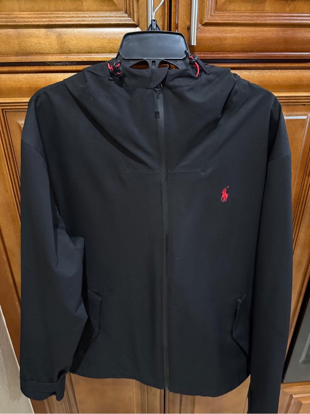 Polo Ralph Lauren Performance Lightweight Hooded Jacket ( Black & Red) Mens